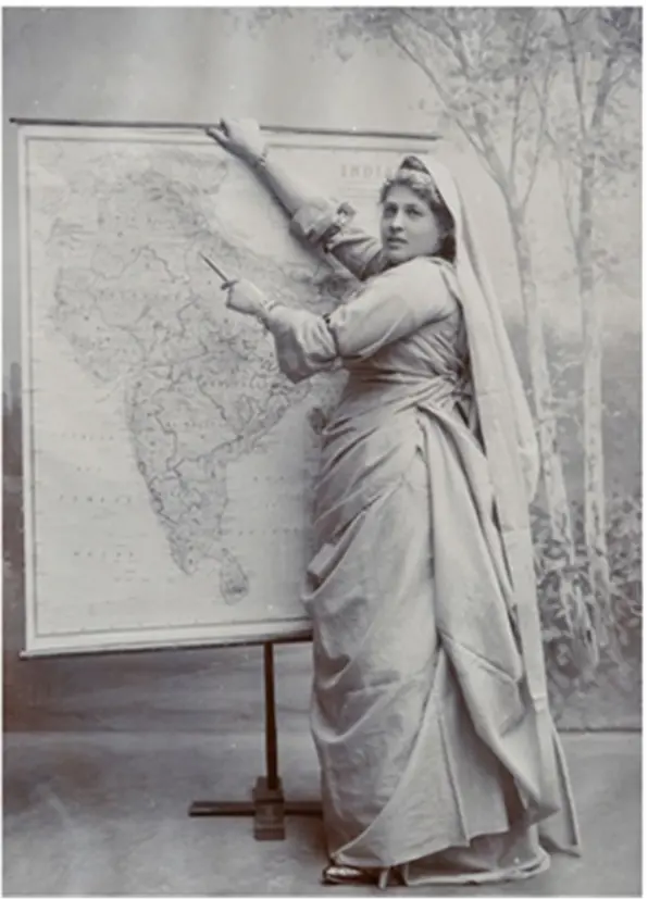 Women pointing on a map