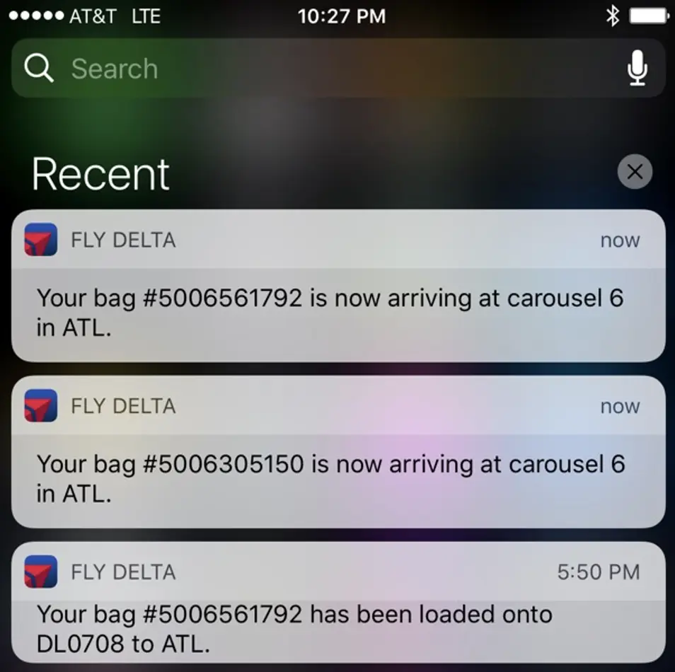 Delta notifications